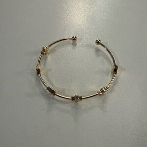 Gold Open Cuff Bracelet with Cross Accents
